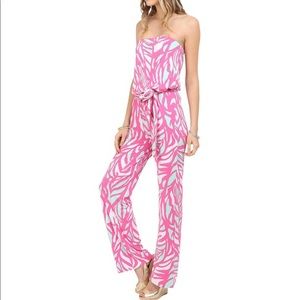Lilly Pulitzer Tia Capri Strapless Belted Jumpsuit